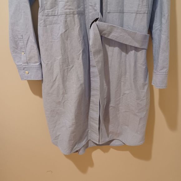 NWT Everlane Oxford Shirt Dress Blue Belted Organic Cotton Oversized Preppy S - Picture 6 of 12